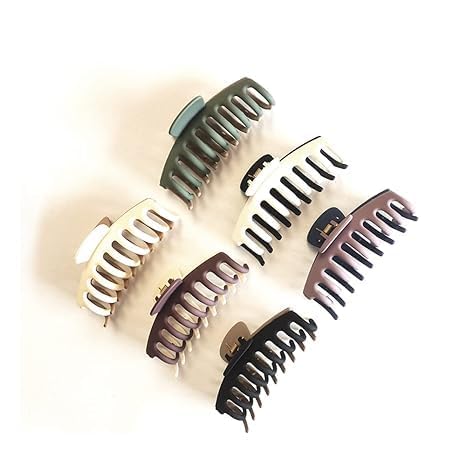 glimm Dual Color Big Claw Clips for Women – Large Korean Hair Clutcher Combo (Random Colors) set of 3