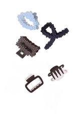 glimm Matte Finish Korean Combo Claw Clips – Pack of 4 Large Stylish Hair Accessories for Women