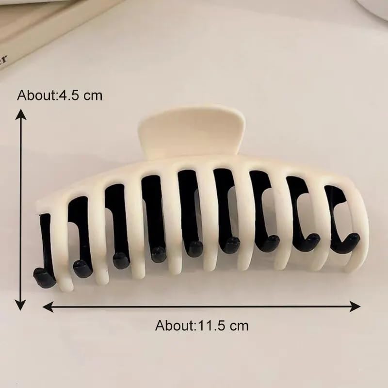 glimm Dual Color Big Claw Clips for Women – Large Korean Hair Clutcher Combo (Random Colors) set of 3