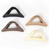 glimm Aesthetic Triangle Matte Hair Claw Clip – Korean Style Clutch for Thick/Thin Hair (Random Color, 4 Pc)