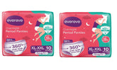 Evereve Period Panty For Girls & Women, (XL-XXL), 20 Pcs, 360 Degree Coverage, 0% Leaks, High Absorbency For Heavy Flow, Maternity Delivery Pads, Postpartum & Overnight Protection, Disposable Panty