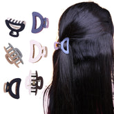 glimm Dual-Color Fancy Small Clutchers & Claw Clips Combo for Women - Stylish Hair Accessories in Random Colors pack of 5