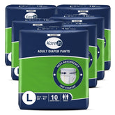 KareIn Classic Adult Diaper Pants, Large 90-120 Cm (35"- 47"), 60 Count, Unisex, Leakproof, Elastic Waist, Wetness Indicator, Pack of 6