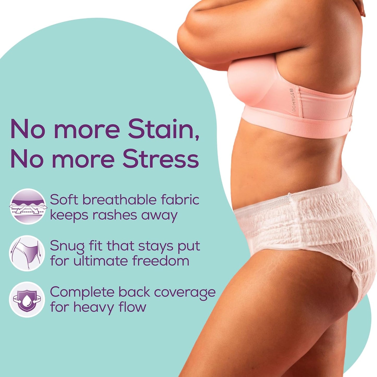 Evereve Period Panty For Girls & Women, (XL-XXL), 10 Pcs, 360 Degree Coverage, 0% Leaks, High Absorbency For Heavy Flow, Maternity Delivery Pads, Postpartum & Overnight Protection, Disposable Panty