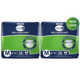 KareIn Classic Adult Diaper Pants, Medium 75-100 Cm (30"- 40"), 20 Count, Unisex, Leakproof, Elastic Waist, Wetness Indicator, Pack of 2