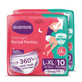 Evereve Period Panty For Girls & Women, (L-XL), 2x10 Pcs, 360 Degree Coverage, 0% Leaks, High Absorbency For Heavy Flow, Maternity Delivery Pads, Postpartum & Overnight Protection, Disposable Panty