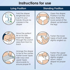 KareIn Classic Adult Diapers, Large, Waist Size 101-139 Cm (40"-55"), 120 Count, Tape Style, Unisex, High Absorbency, Leak Proof, Wetness Indicator, Pack of 12