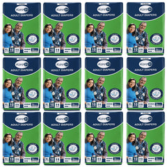 KareIn Classic Adult Diapers, Large, Waist Size 101-139 Cm (40"-55"), 120 Count, Tape Style, Unisex, High Absorbency, Leak Proof, Wetness Indicator, Pack of 12
