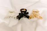 Elegant Crystal Bow Hair Claw Clips – Set of 3