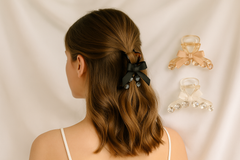 Elegant Crystal Bow Hair Claw Clips – Set of 3