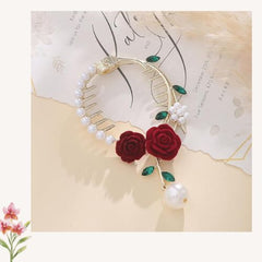 glimm Style Rose Shape Hair Clip High Ponytail Woman Hairpin Female Hair Accessories Elegant Wedding Party Hair Claw barettes and Hair Clip for women & girls