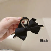glimm korean style black baw satin Hair Claw for girls and women and girls pack of 1