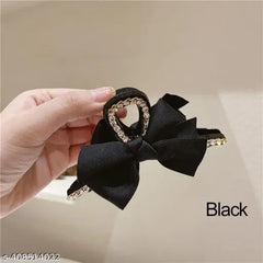 glimm korean style black baw satin Hair Claw for girls and women and girls pack of 1