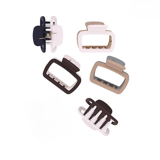 Glimm 4-Pack Unique Dual-Color Claw Clips for Girls & Women – Small Hair Clutchers in Random Colors