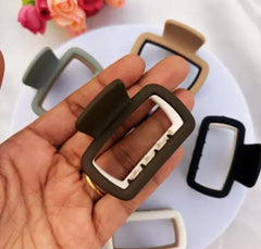 glimm Matte Finish Korean Combo Claw Clips – Pack of 4 Large Stylish Hair Accessories for Women
