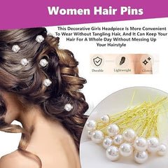 Glimm 12PCS Elegant Pearl Hair U Pins – Perfect Bridal & Party Hair Accessories for Weddings & Special Events (White)