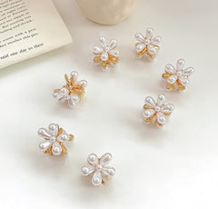 Glimm Mini Pearl Flower Hair Claw Clips – Elegant Decorative Hair Accessories for Women & Girls pack of 12 pcs