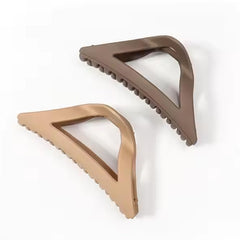 glimm Aesthetic Triangle Matte Hair Claw Clip – Korean Style Clutch for Thick/Thin Hair (Random Color, 4 Pc)