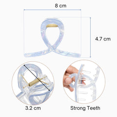 Glimm Pastel Claw Clips for Women – 3-Pack in Pink, Mint Green & Light Blue for Everyday Hairstyling and Comfort