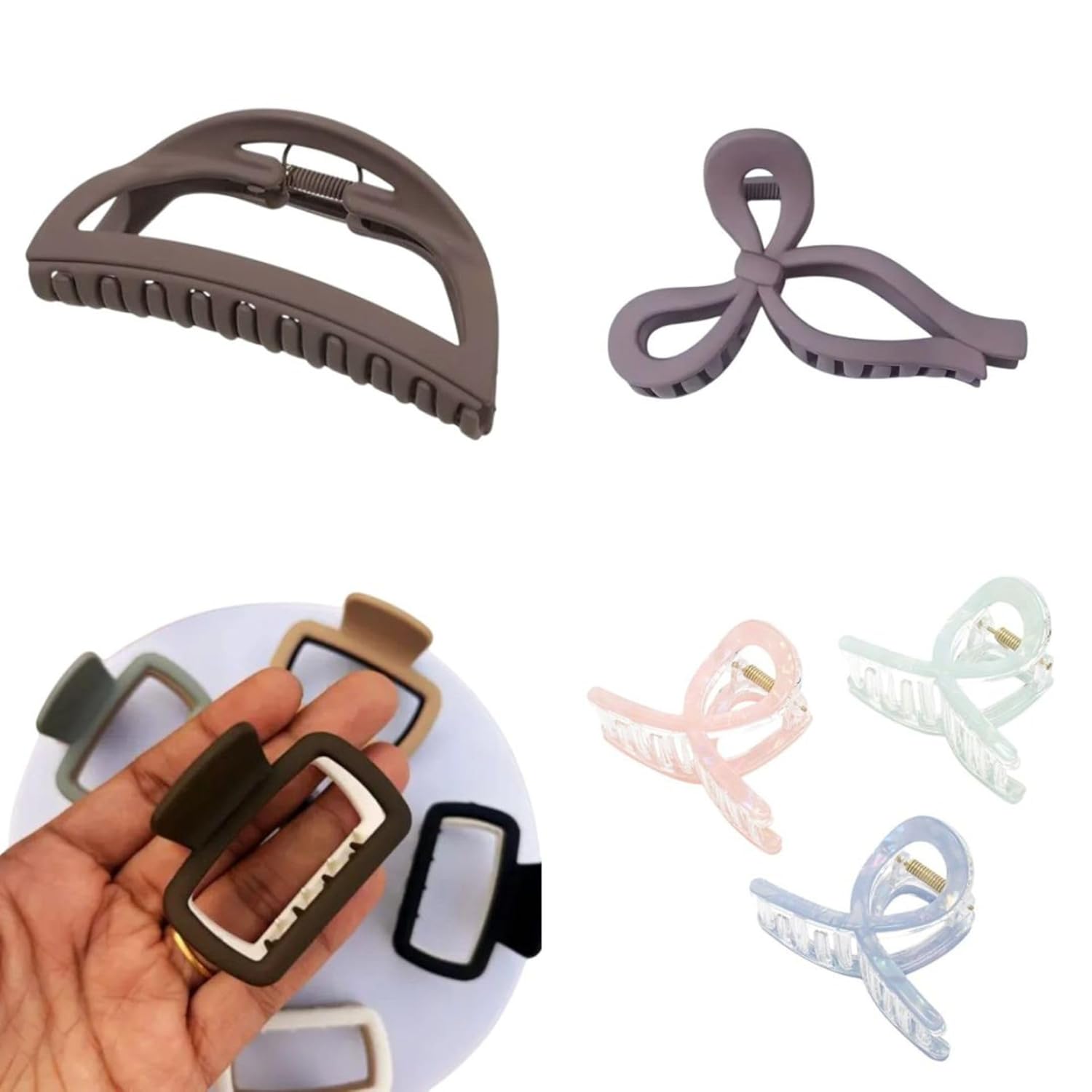 glimm Hair Clutcher Claw Clip Combo for Women & Girls – Pack of 4 Accessories Set