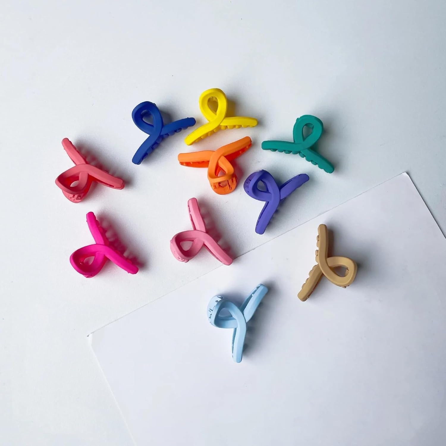 glimm Colorful Mini Hair Claw Clips – Stylish & Durable 3cm Clutcher Set (Pack of 6) | Trendy Plastic Cross Hair Clips for Girls & Women’s Everyday Hair Styling Accessories (random color)