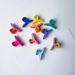 glimm Colorful Mini Hair Claw Clips – Stylish & Durable 3cm Clutcher Set (Pack of 6) | Trendy Plastic Cross Hair Clips for Girls & Women’s Everyday Hair Styling Accessories (random color)
