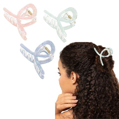 Glimm Pastel Claw Clips for Women – 3-Pack in Pink, Mint Green & Light Blue for Everyday Hairstyling and Comfort