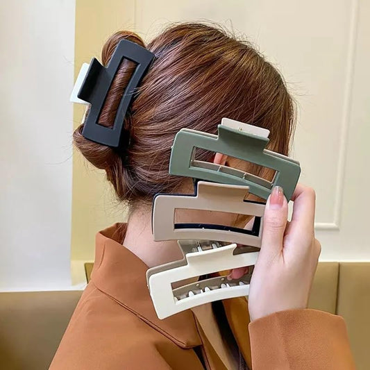 glimm Dual Shade Rectangle Hair Clutcher – Multicolor Pack of 4 | Stylish & Durable Clips for Women & Girls (random color)