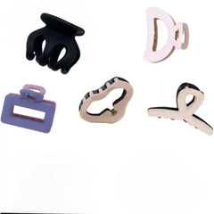 glimm Dual-Color Fancy Small Clutchers & Claw Clips Combo for Women - Stylish Hair Accessories in Random Colors pack of 5