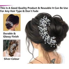 glimm Artificial Flower & Pearl Juda Bun Clips – Bridal Hair Accessories for Weddings & Special Events
