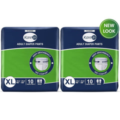 KareIn Classic Adult Diaper Pants, Extra Large 100-150 Cm (40"- 59"), 20 Count, Unisex, Leakproof, Elastic Waist, Wetness Indicator, Pack of 2