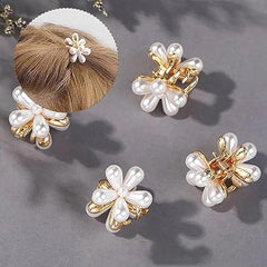 Glimm Mini Pearl Flower Hair Claw Clips – Elegant Decorative Hair Accessories for Women & Girls pack of 12 pcs