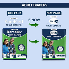 Kare In KareMed Adult Diaper Large ,Waist Size 101-139cm (40"-55") ,10 Pcs