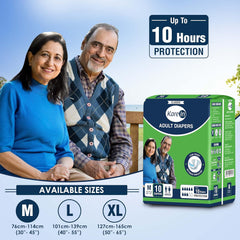 KareMed Adult Diaper Medium ,Waist Size 76-114cm (30"-45") ,10 Pcs