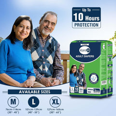 Kare In KareMed Adult Diaper Large ,Waist Size 101-139cm (40"-55") ,10 Pcs